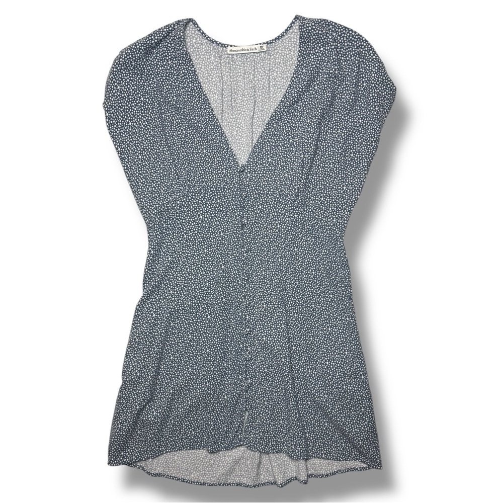 Abercrombie Navy Polka Dot Mini Dress Petite Medium